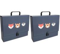 Interdruk - Children's File Box - Case with Handle - Rigid Folder - Fits A4 Size - Bebe Friends B (Paquete de 2)