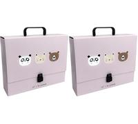Interdruk - Children's File Box - Case with Handle - Rigid Folder - Fits A4 Size - Bebe Friends G (Paquete de 2)