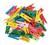 Interdruk - Mini Pinzas de Madera - Pinzas para Fotos Decoración - Mini Clips - Pinzas para la Ropa de Madera - Colores Surtidos