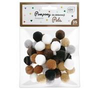 Interdruk - Pompones para Manualidades - Paquete de 35 en 6 Colores Diferentes - 18 mm de Siámetro - Pets Set
