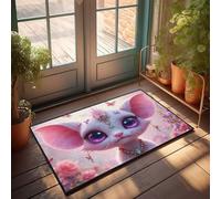 Interesante felpudo de entrada con diseño de jardín encantado: un cuento de gato de fantasía divertido (50 x 80 cm)