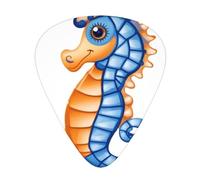 Interesante juego de púas impresas de caballito de mar: 12 púas de guitarra finas, medianas y gruesas, adecuadas para guitarra, bajo, guitarra eléctrica y ukelele