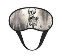 Interesante máscara de ojos opaca con estampado de esqueleto, diadema suave y ligera, cubierta de ojos transpirable