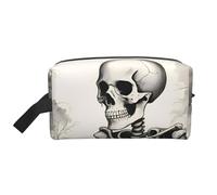Interesante neceser de viaje con estampado de esqueleto, bolsa de maquillaje, bolsa de cosméticos, bolsa colgante para mujeres y hombres, gimnasio diario