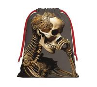 Interesantes bolsas de esqueleto de Navidad con cordón, bolsas de recuerdo de fiesta, bolsas reutilizables para caramelos, bodas, San Valentín