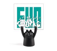 Interest Playing Music Songs Memo Holder Cartoon Black Cat Stand Decoración