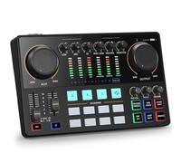 Interfaz de audio AME2 Tarjeta de sonido Mezclador de DJ Estudio de podcast portátil todo en uno,Compatibilidad Universal