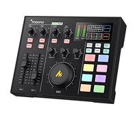 Interfaz de audio con mezclador de DJ y tarjeta de sonido, Maonocaster Estudio de producción de podcasts portátil todo en uno para guitarra, transmisión en vivo, PC, grabación y juegos (AM100-K0)