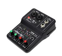 Interfaz de audio, tarjeta de sonido de grabación profesional, 16 bits/48 kHz, tarjeta de sonido mini USB de 2 entradas y 2 salidas con cable USB B de alimentación fantasma de 48 V, equipo de