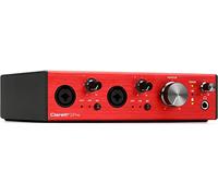 Interfaz de audio USB Clarett+ 2Pre de Focusrite para artistas. Los dos preamplificadores de micrófono con distorsión y ruido bajos aportan un sonido real