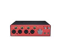 Interfaz de audio USB Clarett+ 4Pre de Focusrite para artistas. Los cuatro preamplificadores de micrófono con distorsión y ruido bajos aportan un sonido real