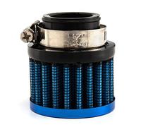 Interfaz Universal filtros de aceite de aire para motocicleta, filtro de entrada de aire frío de 25mm para coche, ventilación Turbo, respiradero del cárter (Azul 25mm)