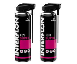 Interflon Spray lubricante seco Fin Super - con tecnología MicPolo - Paquete doble 2 x 300 ml