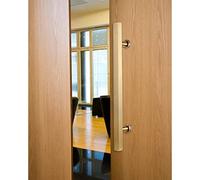 Interior Bedroom Kitchen Door Pulls/Push Pull Door Bar Hardware Gold,Square Door Handles Brushed Nickel, Two-Side Entry Door Handle(Length 100cm(39.5inch))