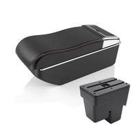 Interior Caja De Almacenamiento Consola Central Coche Para Jazz 3.ª Generación 2014-2019 Mejorada Con Reposabrazos Elevado Y Portavasos Accesorios. Accesorios(A curved red line)