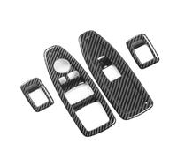 Interior Carbono Cubiertas Embellecedor de panel decorativo for botón elevación ventana coche, compatible con BMW Serie 1, 3, 3GT, F20, F30, F31, F34 y F36