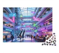 Interior Centro Comercial Moderno Puzzle de 1000 Piezas Papel para Adultos Estilo Urbano Colorido Juego de Puzzle 1000 Piezas Relajación Decoración Regalo 70x50cm/1000pcs
