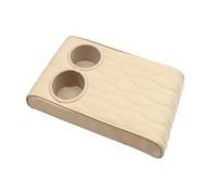 Interior Coche Accesorios Reposabrazos De Consola Central para Coche, Suave Y Cómodo Cojín De Espuma Viscoelástica con 2 Portavasos, Universal para La Mayoría De Los Coches.(Beige L)