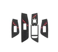 Interior Coche Embellecedor De Panel De Elevalunas Para A4 B9 Y A5 2017-2024 4 Pegatinas Deportivas Accesorios De Tuning Interior De Coche(9002 Black RHD A)