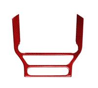 Interior Coche Marco Embellecedor De Fibra De Carbono Para Consola Multimedia Decoración De Pegatinas Para Ford Para Mustang GT 2015-2020(Style A(Red))