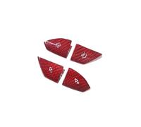 Interior Coche Para Chevy Para Corvette C7 2014 2015 2016 2017 2018 2019 / Cubierta De Botón De Volumen De Volante De Coche De Fibra De Carbono Real(Red carbon fiber)