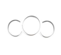 Interior Coche Para Macan 2014-2022 ABS Rojo Tablero Delantero De Coche Decoración Marco Dial Anillo Borde Estilo Embellecedor Interior(Plata)