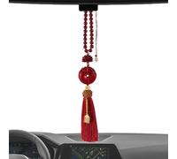 Interior Colgante De Buena Suerte Cinabrio, Vista Posterior, Borlas De Espejo Resistentes, Accesorios Distintivos para El Interior Coleccionable De Paz Y Pros