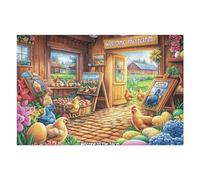 Interior de cabaña leer libro naturaleza salvaje rural acogedora Puzzles 1000 Piezas Juguete Educativo 3D Interactivo Rompecabezas Familiar Para Toda La Familia Entretenimiento Creativo Decorativo 100