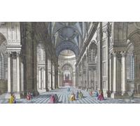 Interior de la catedral de San Pablo Londres. Después de una impresión del siglo XVIII hecha por J.M. Muller y publicada por Robert Sayer. Póster impreso por Ken Welsh (18 x 10)