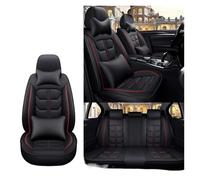 Interior del Coche para Civic para Fit para CRV para XRV para Accord para Odyssey para Jazz para City Funda De Cuero para Asiento De Coche Accesorios Funda Asiento(C Black Red Pillow)