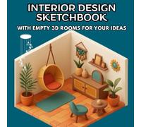 Interior Design Sketchbook - Empty 3D Room Templates for Drawing, Coloring, and Decorating: A creative sketchbook: Draw, color, and design your dream rooms with ready-to-fill 3D layouts