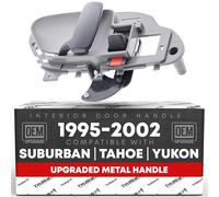 Interior Front Driver Door Handle, Upgraded Metal - Compatible with 1988-2000 Chevrolet GMC C1500, K1500, C2500, K2500, K3500, 92-94 Blazer, 95-99 Tahoe; 00 GMC Yukon - Gray - OEM 15708043, 77187CD