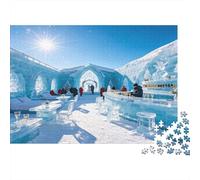 Interior Hotel de Hielo Puzzle de 1000 Piezas Papel para Adultos Arquitectura Invernal Puzzle para Toda la Familia Relajación Hogar Regalo 52x38cm/1000pcs
