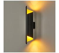 Interior Lámpara De Pared LED 5W hacia arriba y hacia abajo Fuente de luz Hierro Luz De Pared Moderna Creativo Nórdico Luz De Pared Dormitorio Restaurante Sala De Estar Luz Cálida 3000K ,Black 45cm