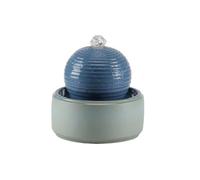 Interior Mini Fuente de cerámica sobremesa for Interiores, Moderna Agua for Sala Estar Decorativa(Blue)