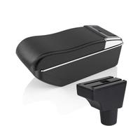 Interior Para La Modificación Reposabrazos Coche Para Sienta Consola Central Con Caja Almacenamiento Curva Doble Capa Con Portavasos Y Piezas Interiores Accesorios(A curved black line)