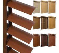 Interior Persiana de Aluminio Imitación Madera, Persianas Venecianas Aluminio de Ventanas, Privacidad Aislamiento Térmico Horizontales Stores para Ventana, para Cocina Dormitorio Salón Baño