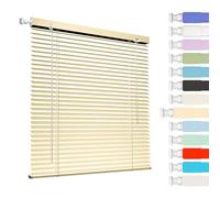 Interior Persiana de Aluminio Sin Taladrar, Persianas Venecianas Aluminio de Ventanas, Privacidad Aislamiento Térmico Horizontales Stores para Ventana, para Cocina Dormitorio Salón Baño(Yellow)