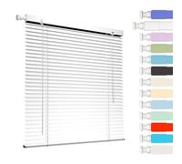 Interior Persiana de Aluminio Sin Taladrar, Persianas Venecianas Aluminio de Ventanas, Privacidad Aislamiento Térmico Horizontales Stores para Ventana, para Cocina Dormitorio Salón Baño(White)
