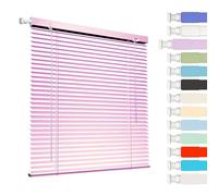Interior Persiana de Aluminio Sin Taladrar, Persianas Venecianas Aluminio de Ventanas, Privacidad Aislamiento Térmico Horizontales Stores para Ventana, para Cocina Dormitorio Salón Baño(Pink)