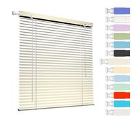 Interior Persiana de Aluminio Sin Taladrar, Persianas Venecianas Aluminio de Ventanas, Privacidad Aislamiento Térmico Horizontales Stores para Ventana, para Cocina Dormitorio Salón Baño(Light White)