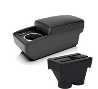 Interior Piezas De Modificación Interior Reposabrazos Coche: Caja Almacenamiento Multifuncional Con Portavasos Para Peugeot 208 2012-2018 Accesorios(B black line)