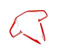 Interiores 3 Uds Estilo Fibra Carbono Cubierta Marco Volante Coche Pegatinas Embellecedoras Para Civic 10th 2016-2018 Interior Funda decoraci(Rojo)