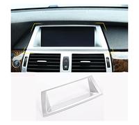 Interiores Decorativos para BMW X5 E70 X6 E71 2008-2013, Panel Salpicadero Coche Marco Antalla Navegación Cubierta Embellecedora, Pegatina Interior Fibra Carbono (Color : Plata)