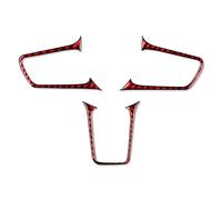 Interiores Para 718 982 2016-2022 Volante Fibra Carbono Rojo Tira Embellecedora Bisel Exterior Pegatina Decoración Interior Coche Funda decoraci(Rojo)