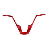 Interiores Para CRV 2007-2011 Volante Fibra Carbono Real Panel Barbilla Cubierta Decorativa Pegatina Decoración Interior Coche Funda decoraci(Rojo)