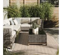 Interiyou Alfombra Exterior Kano - 200x300 cm Crema/Beige - Patrón geométrico - Resistente a los Rayos UV para Exteriores: balcón, terraza, jardín o Cocina - Tejido Plano