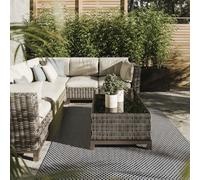 Interiyou Alfombra Exterior Lome - 300x400 cm Azul - Patrón geométrico - Resistente a los Rayos UV para Exteriores: balcón, terraza, jardín o Cocina - Tejido Plano