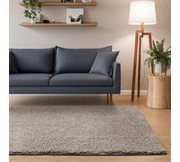 Interiyou Alfombra Pelo Largo Sofia - 120x170 cm Gris Claro - Esponjosa y Lisa - Lavable y Antideslizante - Textura Larga Suave