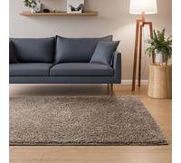 Interiyou Alfombra Pelo Largo Sofia - 120x170 cm Topo - Esponjosa y Lisa - Lavable y Antideslizante - Textura Larga Suave
